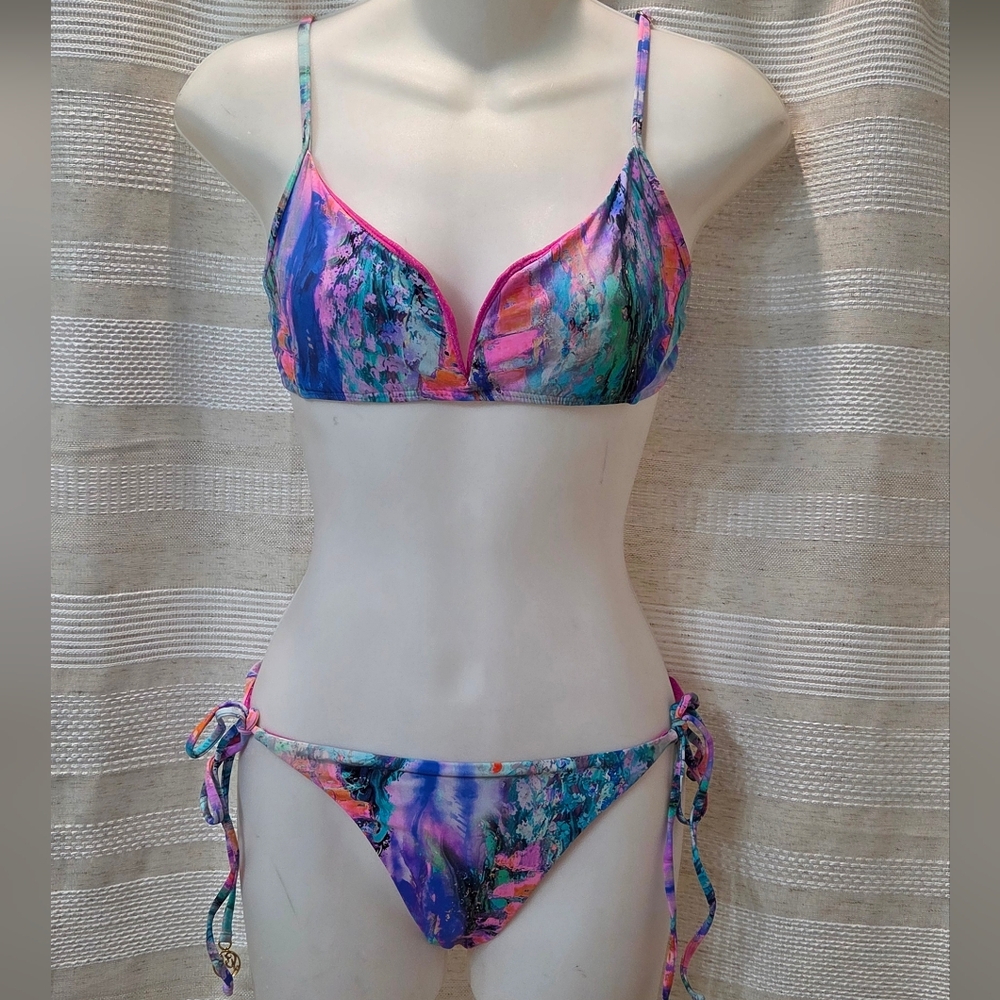 Luli Fama V-Spice String Bikini Set Women’s Small 2 Pc Swimwear